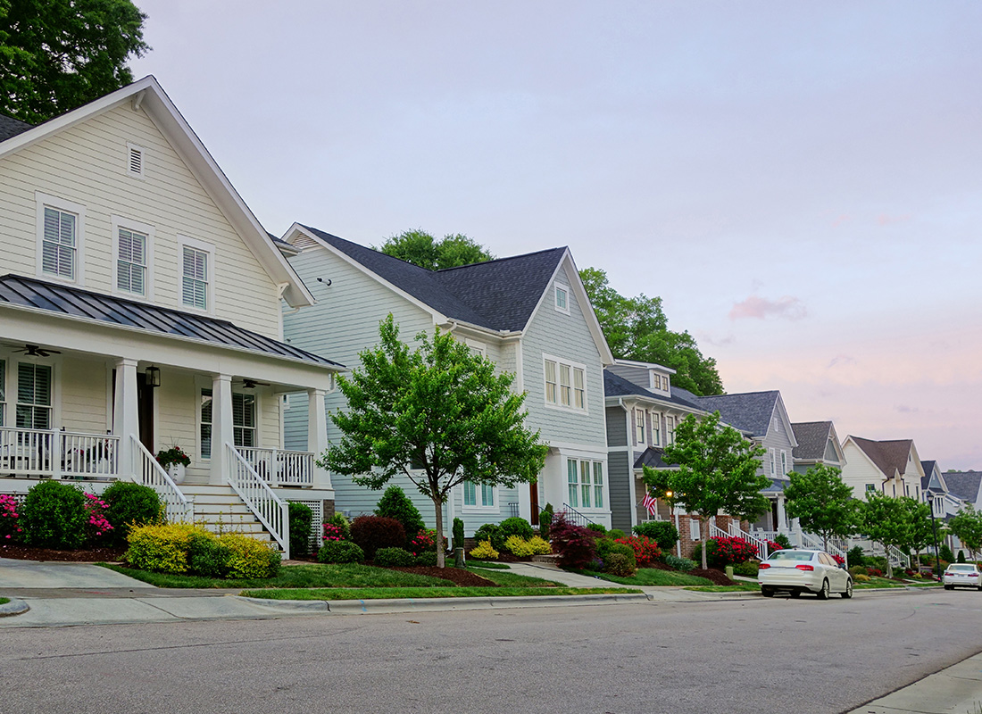 Lincolnton, NC - Row of Homes in North Carolina During Sunset